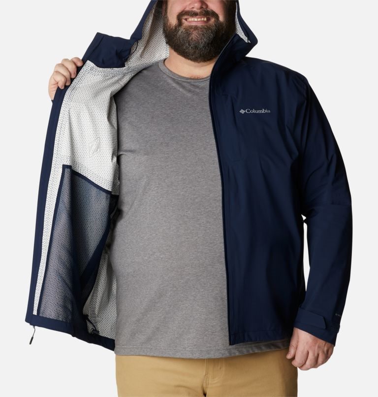 Men's Columbia Omni-Tech Ampli-Dry Shell Jackets Navy | Plus Size CA-V6503